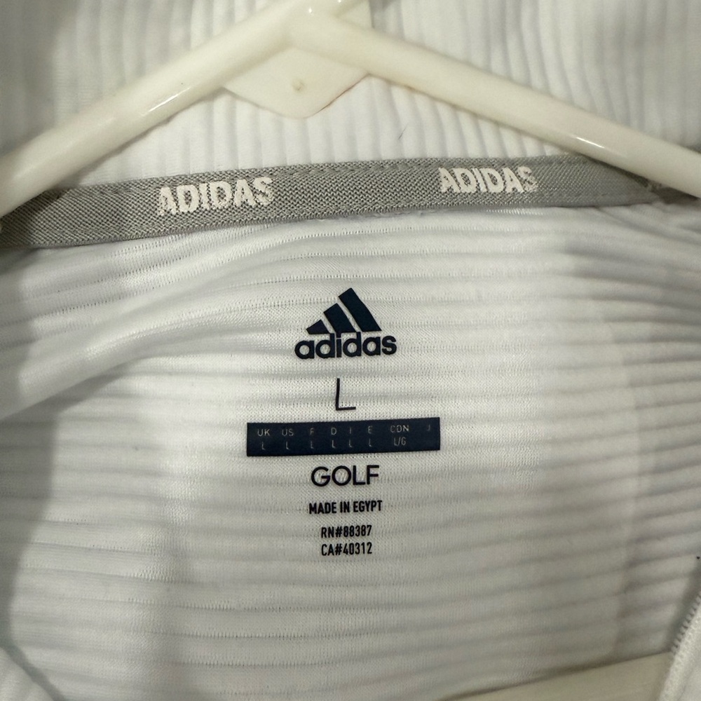 Adidas White Ribbed Golf Jacket - Picture 3 of 3